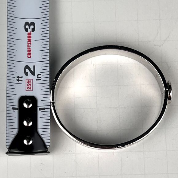 Coach Multi-Colored Hinge Bangle Push Button Clasp Enamel and Silver - Picture 11 of 11